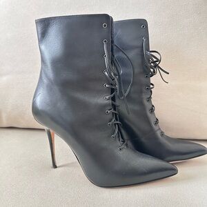 Manolo Blahnik Lace-Up Ankle Boots